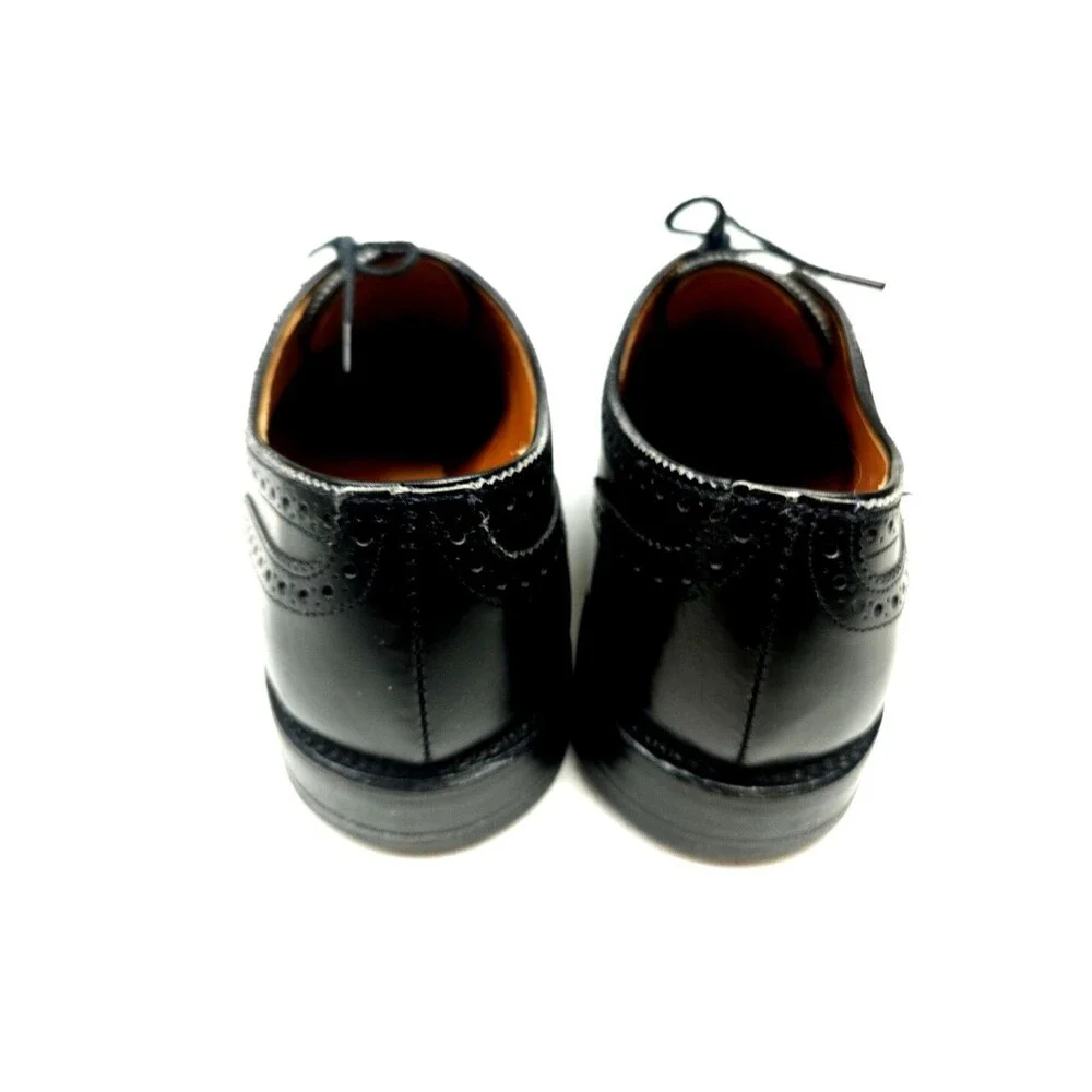 Allen Edmonds Sanford Shoes Mens 9 D Black Derby Lace Up Cap Toe Brogue